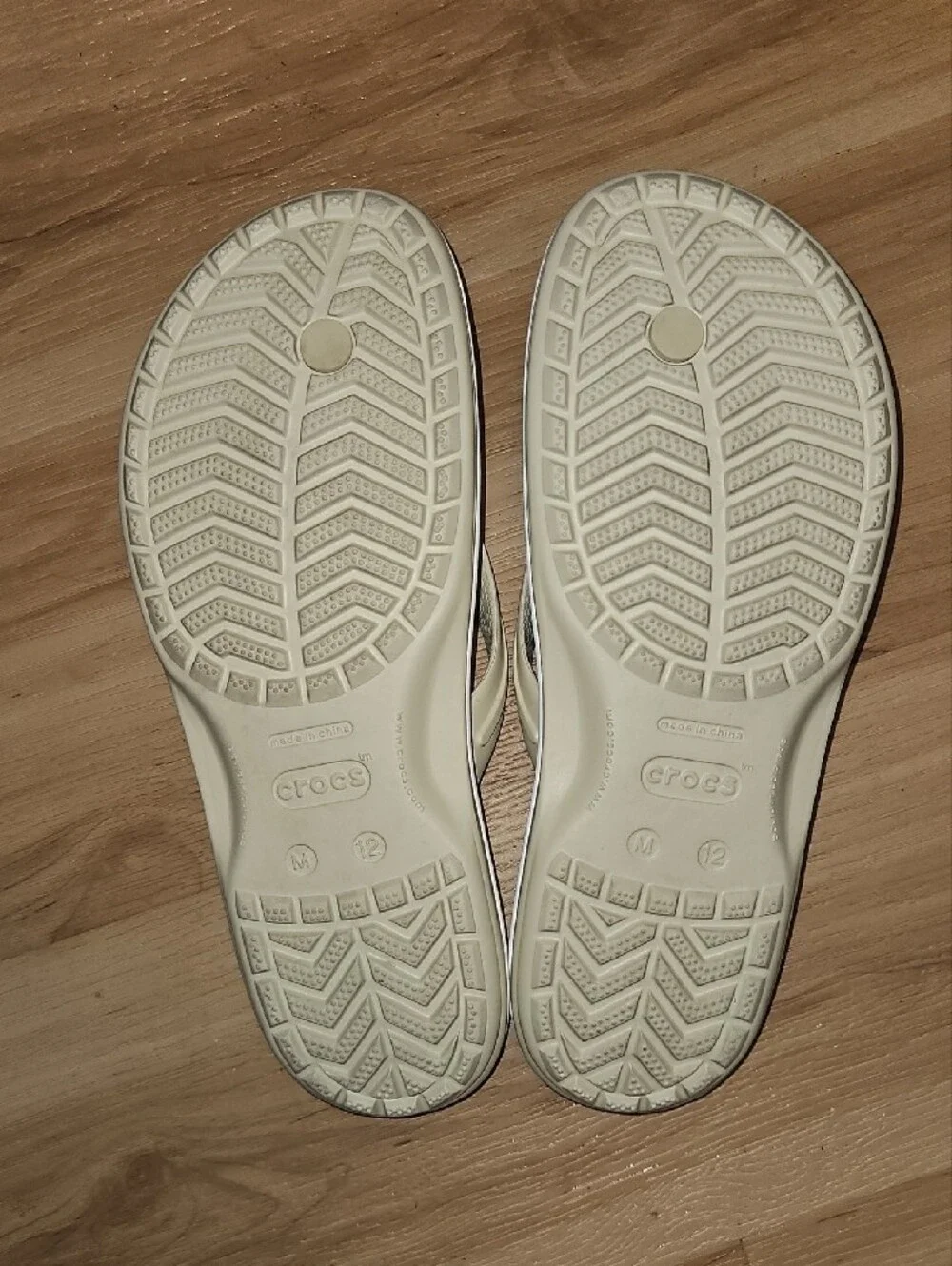 CROCS Men's Beige Cream Flip-Flop Sandals